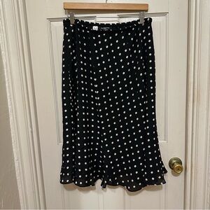 JONES NEW YORK Black and White Polka Dot A-Line Skirt